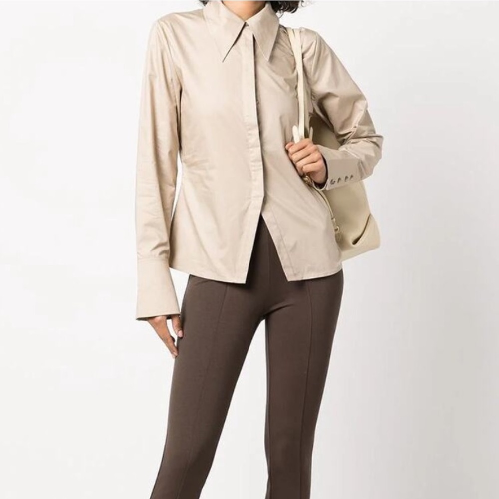 Anine Bing Tiffany Button Down in Tan